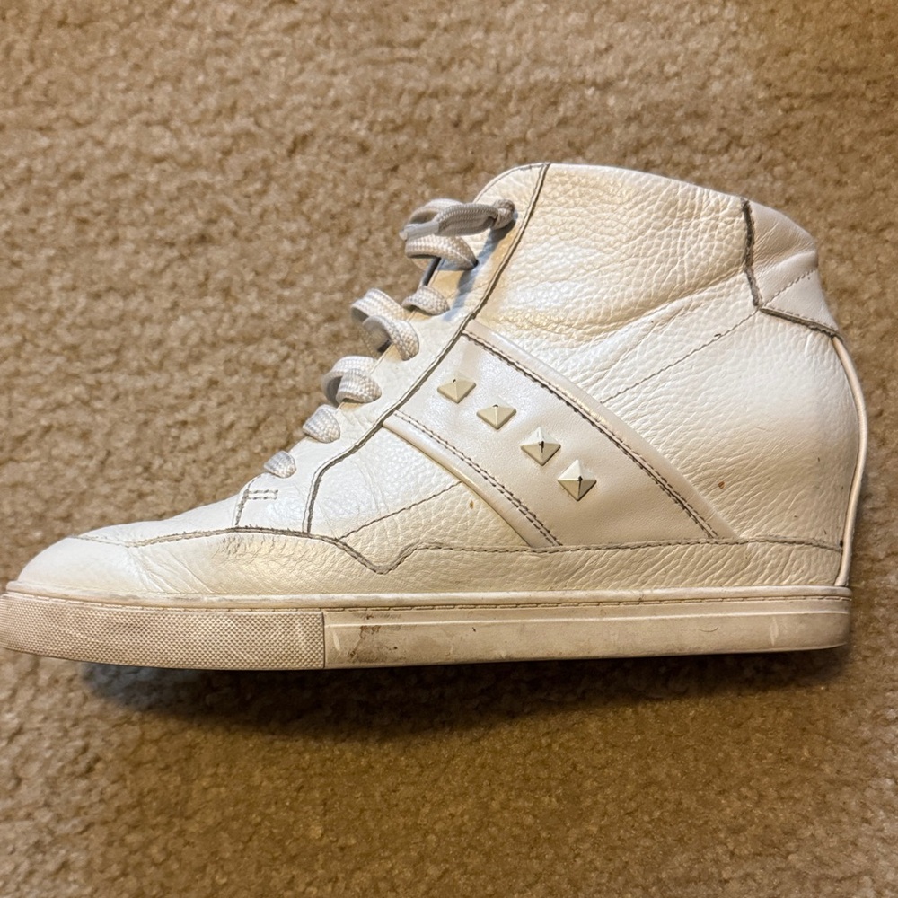 Paolo White High-Top Sneakers with Studs - Picture 3 of 7